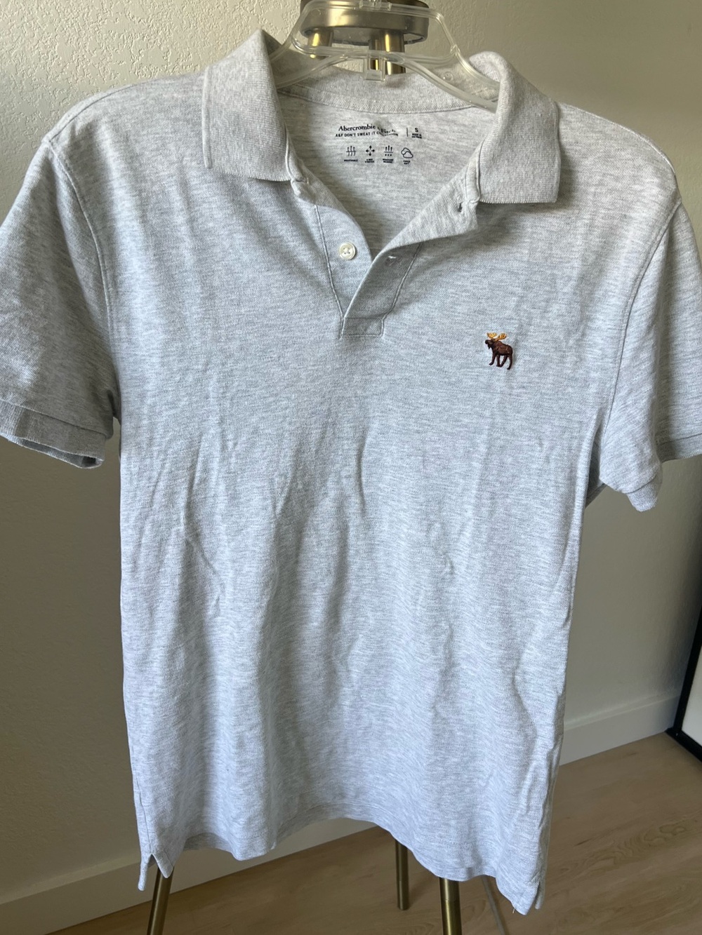 Light Gray Men's Abercrombie Polo Shirt